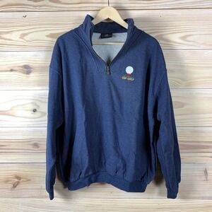 Vtg 90s Sportsman 1/4 Zip Pullover Men XL Concordia University Golf Fleece USA